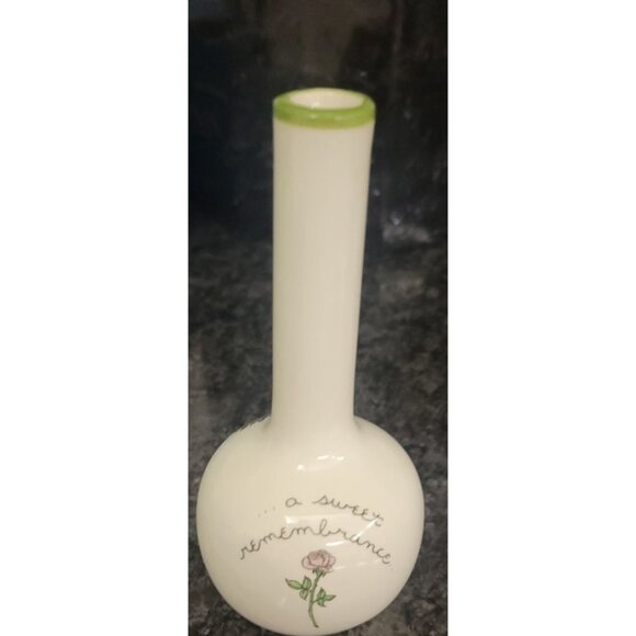 Vintage 1974 Joan Walsh Anglund Bud Vase With Girl & Sweet Remembrance Design - Picture 10 of 16